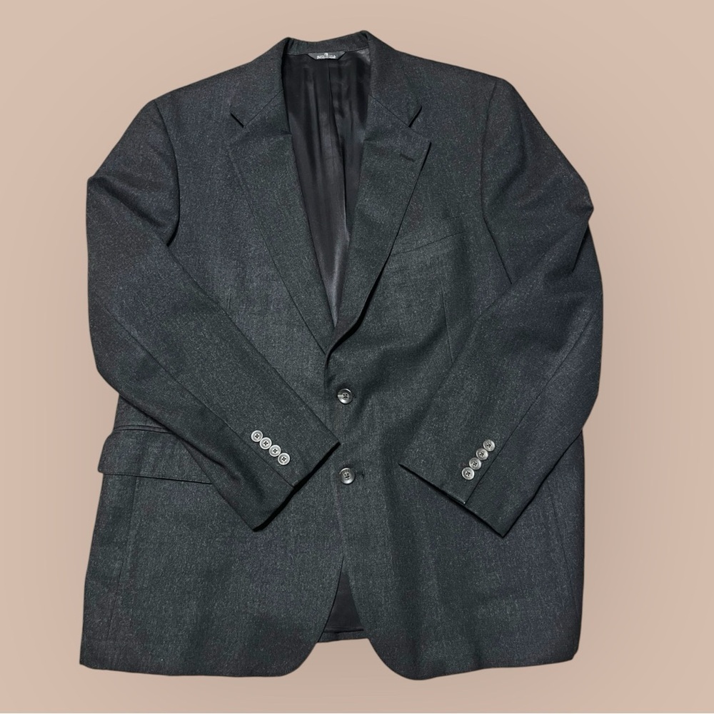 CHAPS RALPH LAUREN Black Wool Blazer Union Made In USA See Measurement 44R